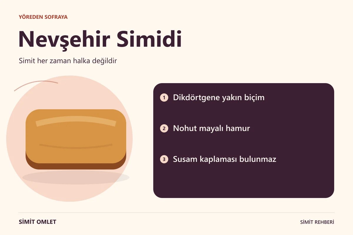 Nevşehir Simidi özelliklerini anlatan bilgi görseli.